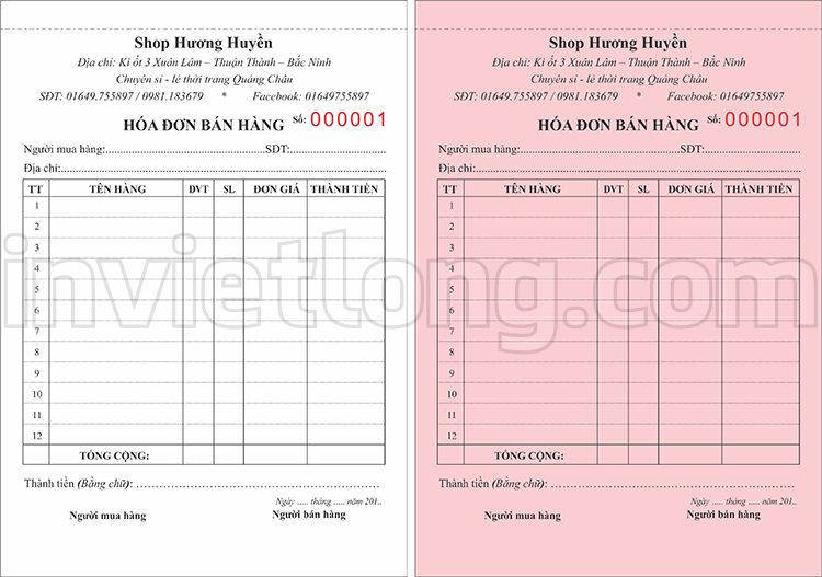 in hóa đơn giá rẻ tại Bắc Ninh